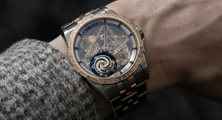 The Roger Dubuis Excalibur MT Dr. Woo RDDBEX1125 on the wrist.