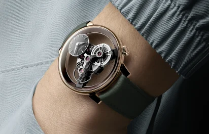 The MB&F Special Project SP One on the wrist.