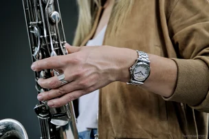 The Wempe Signature Collection x Chopard Happy Sport on the wrist (seventh view).
