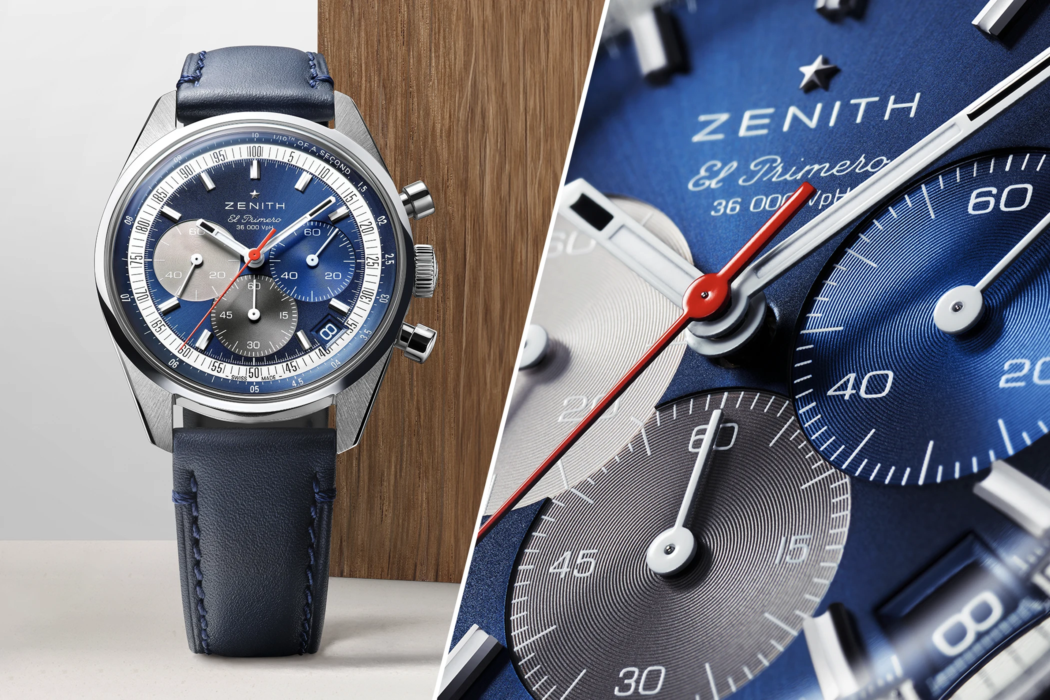 The frontal and dial view of the Zenith Chronomaster Original, reference 03.3200.3600/52.C910.