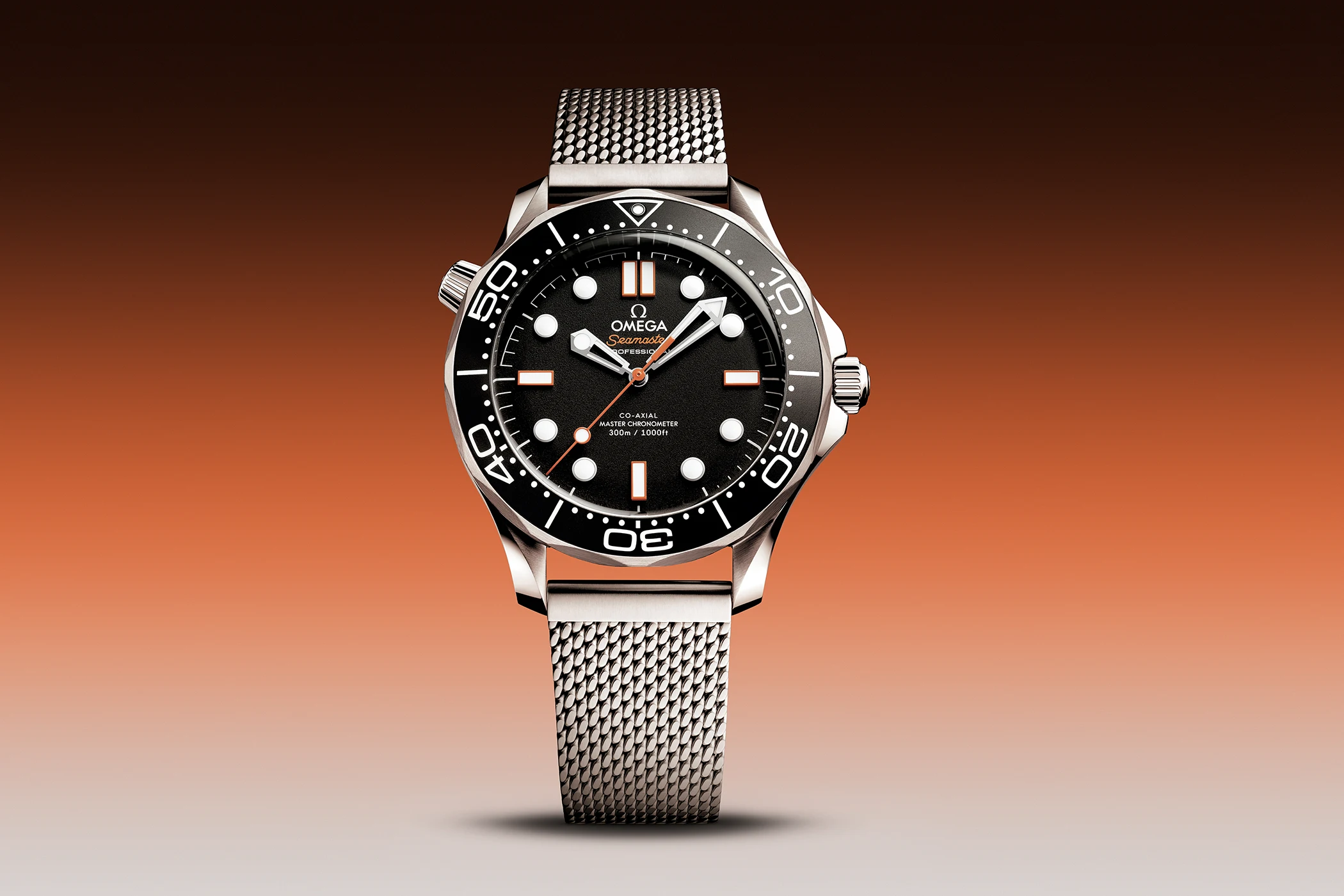 The Omega Diver 300M in orange, reference 210.32.42.20.01.018.