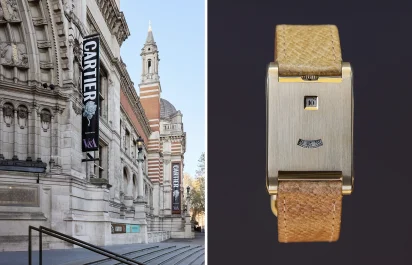 The outside view of the Victoria and Albert Museum London Cartier exhibition