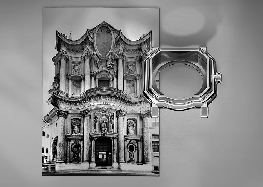 Birth of the Gerald Charles Maestro case, 2005 design by Gérald Genta.
