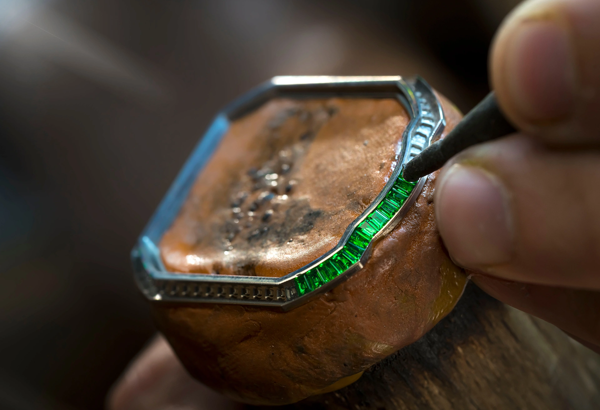 Gerald Charles Maestro case with gem setting.

