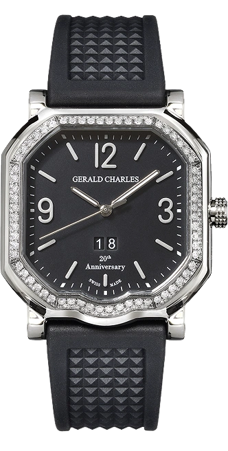Gerald Charles Maestro watch with diamond bezel in day mode.
