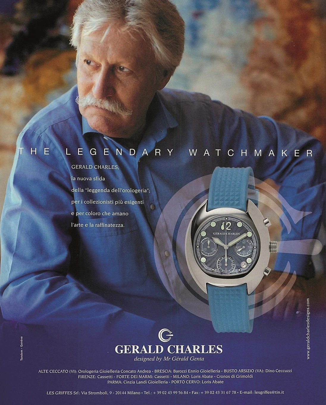 Gérald Genta, legendary Swiss watch designer behind iconic Gerald Charles creations.