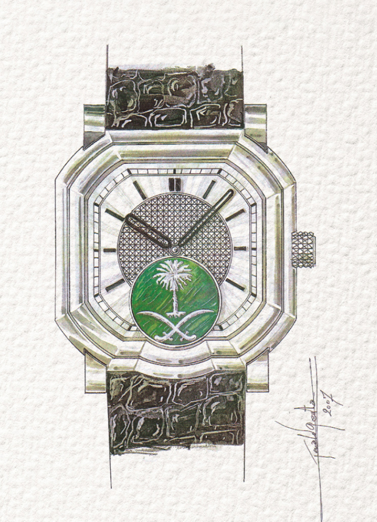 Gerald Charles Maestro sketch for the Saudi Royal Family, 2007 by Gérald Genta.
