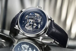 The Glashütte Original PanoMaticCalendar Ref. 1-92-11-01-03-61 in full view.