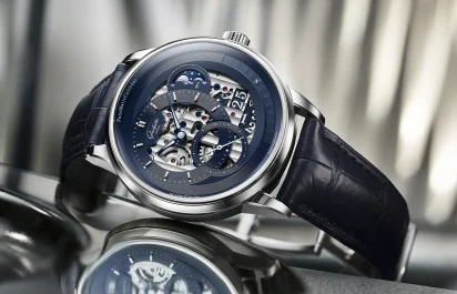 The Glashütte Original PanoMaticCalendar Ref. 1-92-11-01-03-61 in full view.