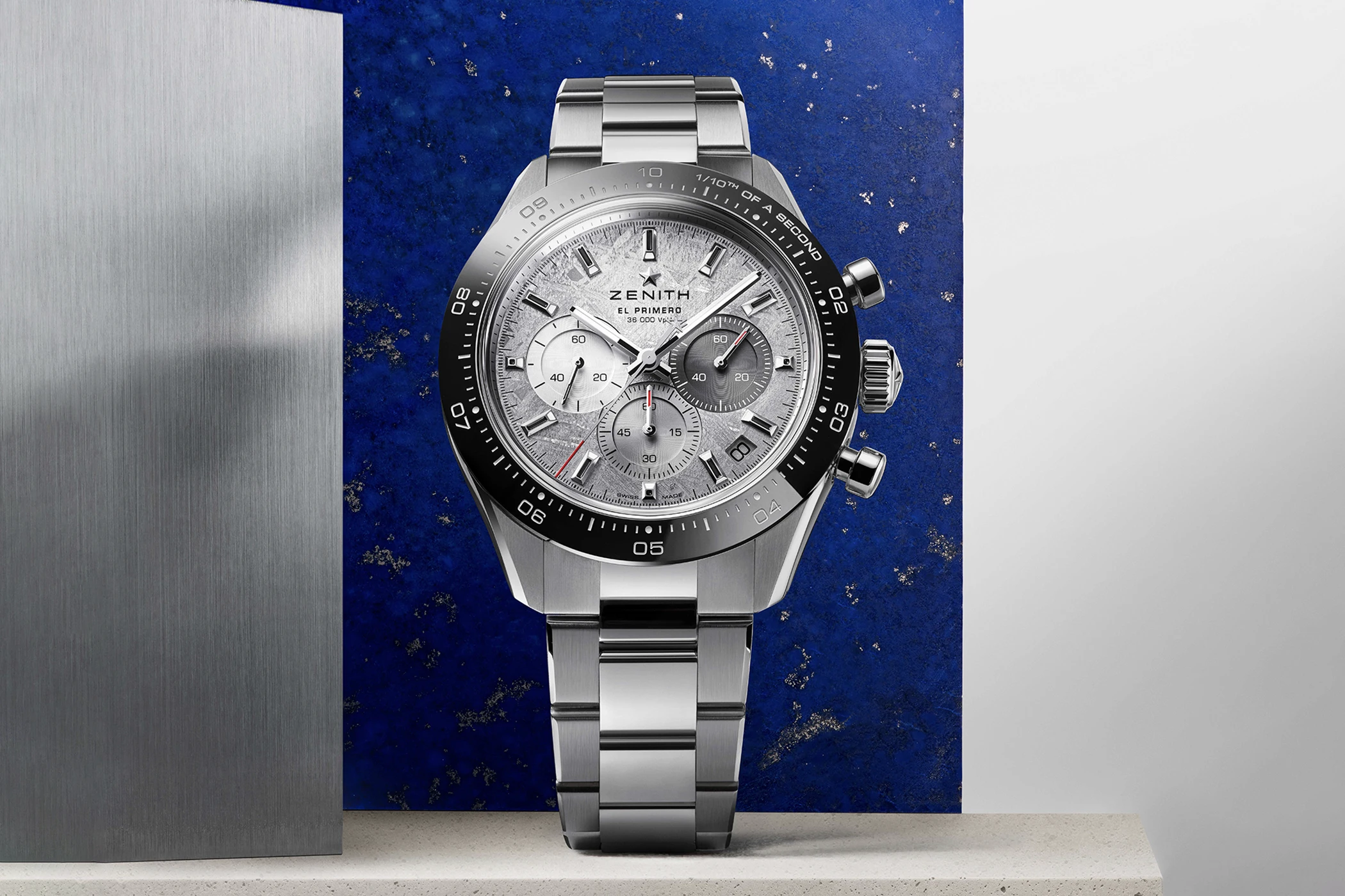 The Zenith Chronomaster Sport Meteorite Ref. 03.3120.3600/76.M3100 in frontal view.