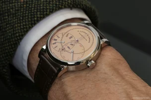 The A. Lange & Söhne Richard Lange Jumping Seconds Ref. 252.056 on the wrist.