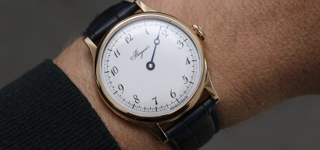 The Breguet Classique Souscription 2025 Ref. 2025BH/28/9W6 on the wrist.