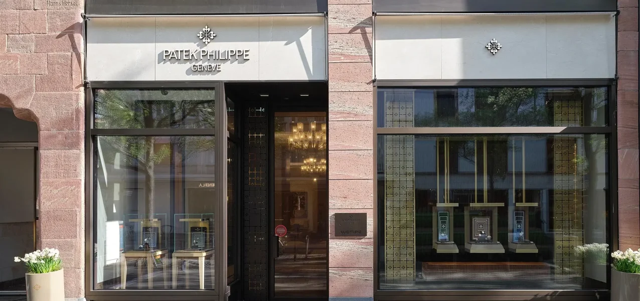 Exterior view of the Patek Philippe boutique in Frankfurt, operated by Wempe