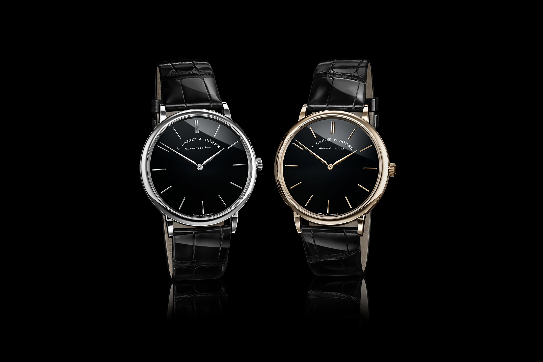 The A. Lange & Söhne Saxonia Thin Ref. 211.062 and Ref. 211.052.