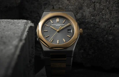 The Girard-Perregaux Laureato Fifty Ref. 81008-63-3412-1CM in a frontal view.