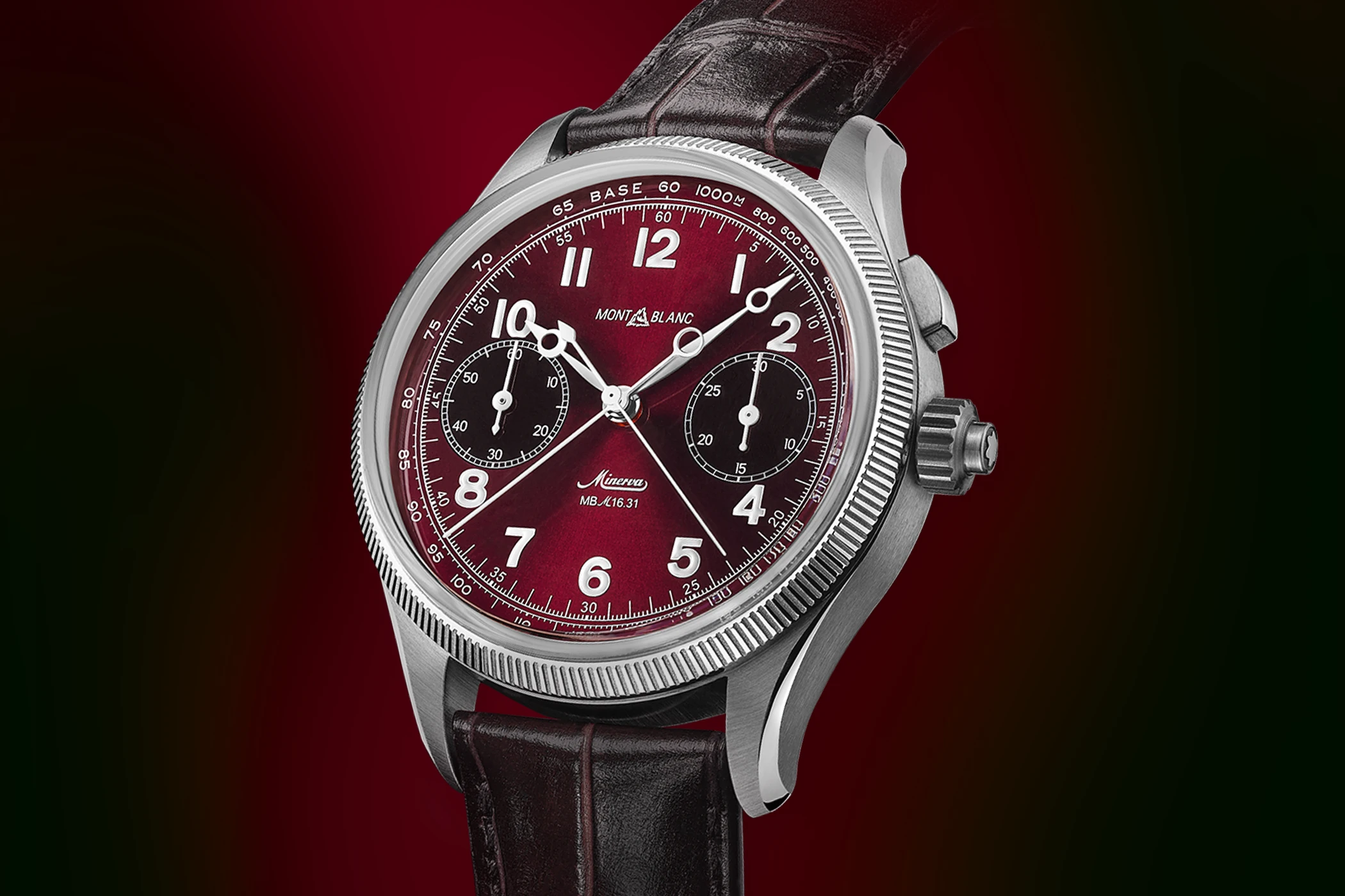 The dial of the Montblanc 1858 Split-Second Chronograph Limited Edition Ref. 134029.