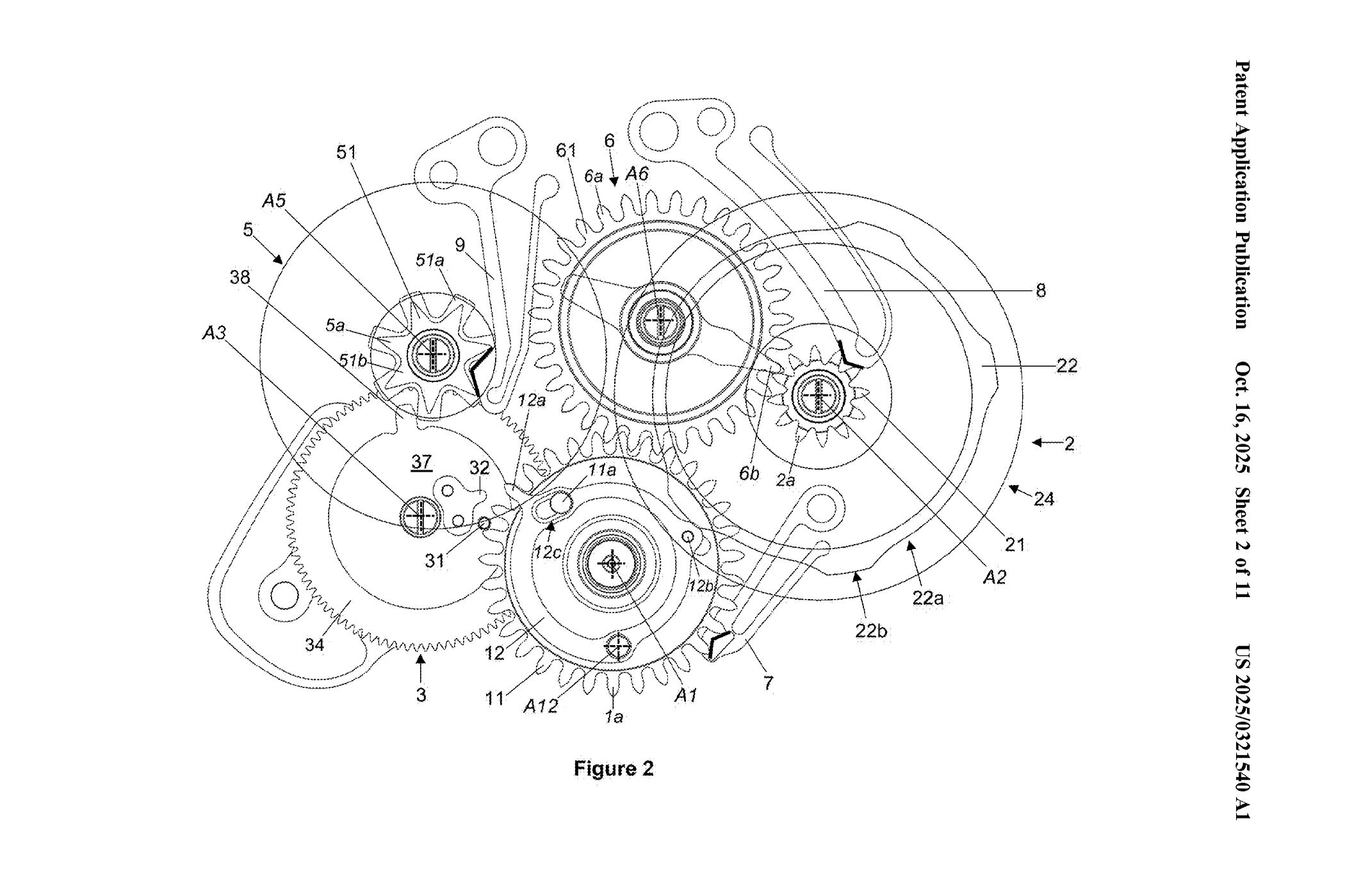 Figure 2 of the Rolex annual calendar patent application.