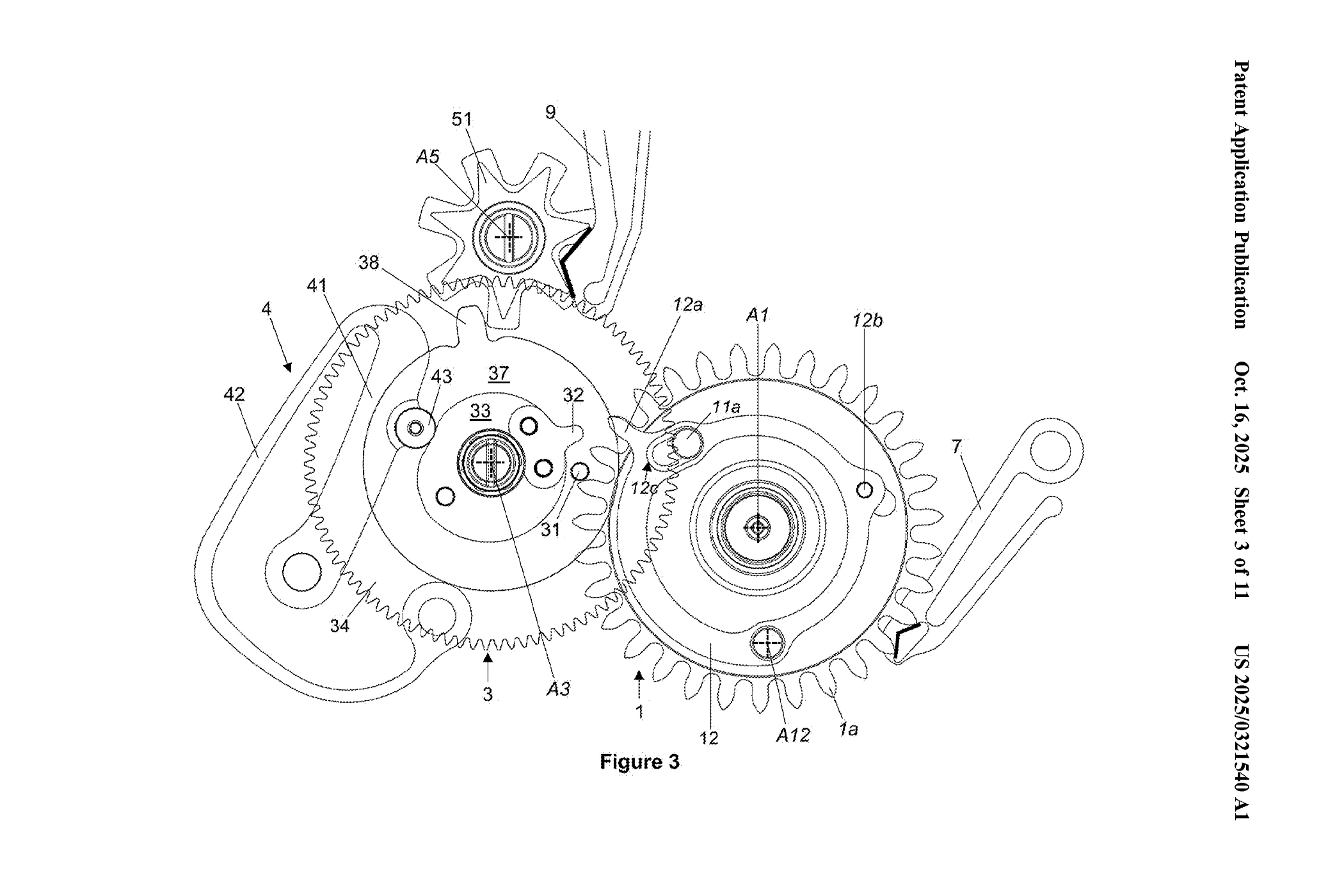 Figure 3 of the Rolex annual calendar patent application.