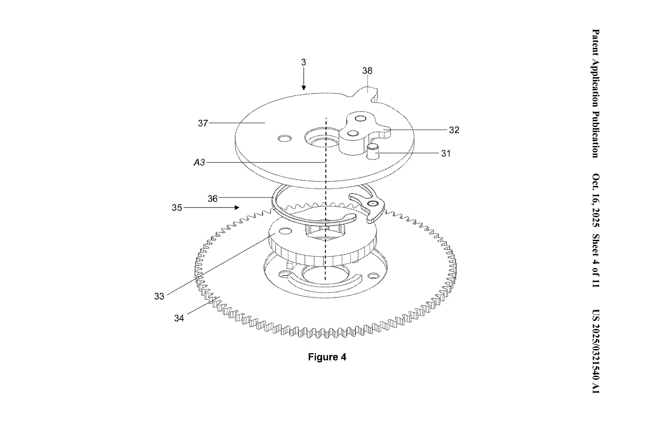 Figure 4 of the Rolex annual calendar patent application.