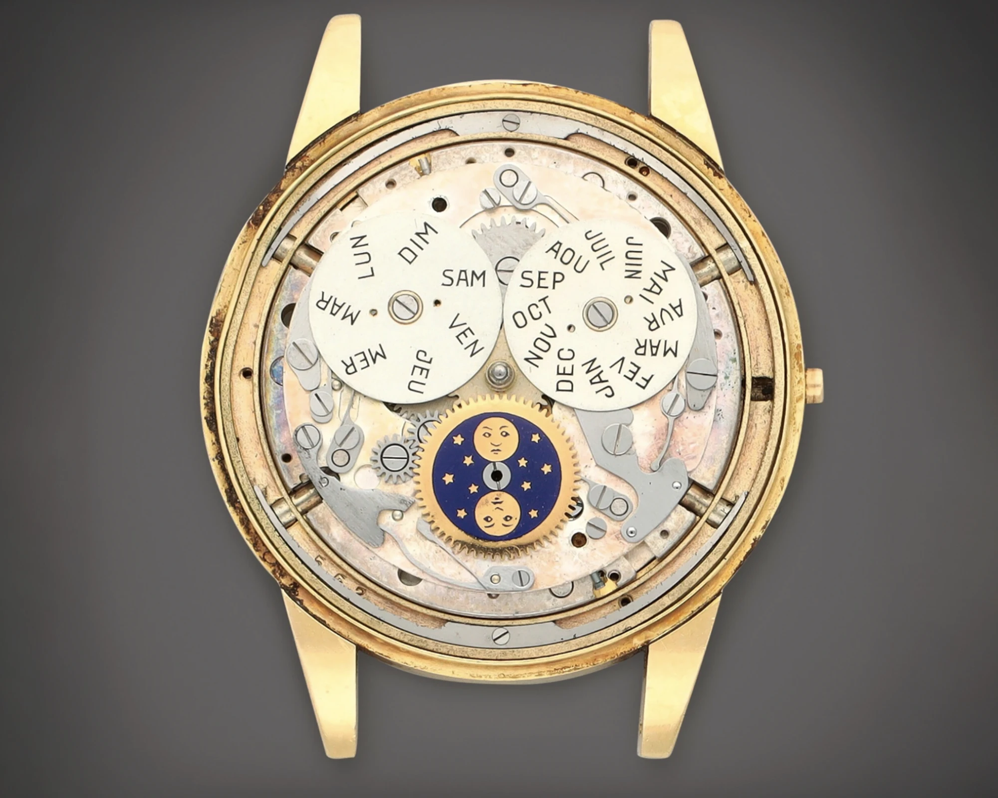 The movement of the Rolex Padellone Triple Calendar wristwatch Ref. 8171.