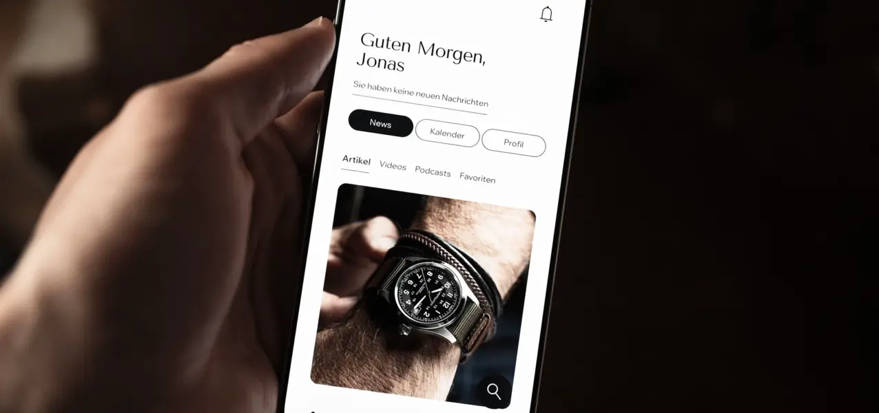 The home feed of the Horologists App.