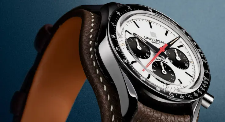 Tribute to Compax by Universal Genève with white dial