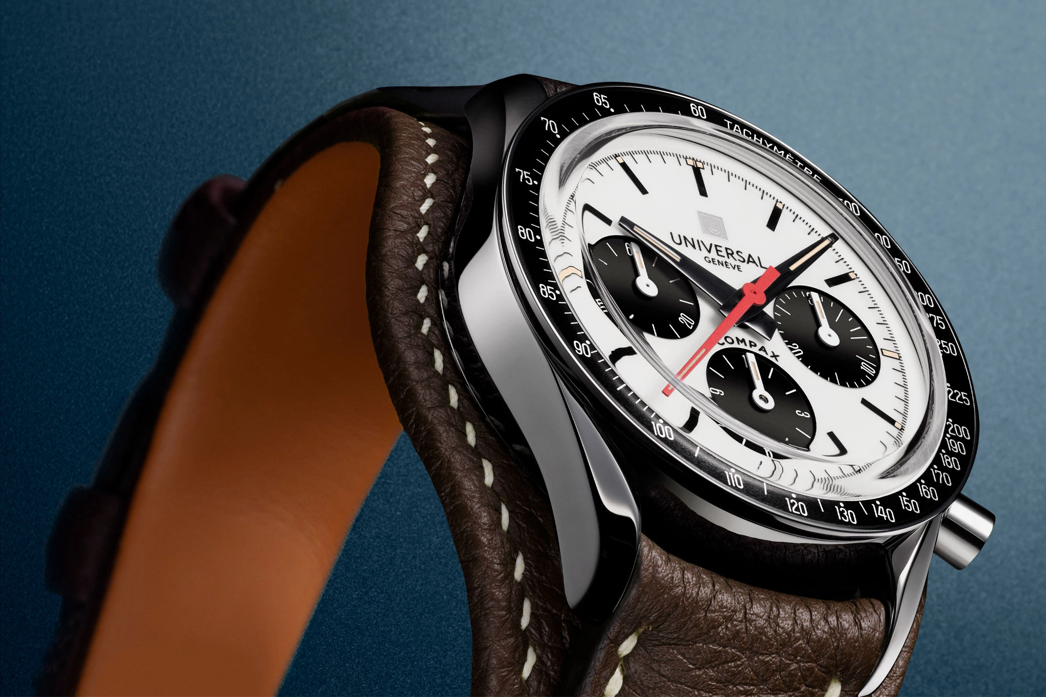 Tribute to Compax by Universal Genève with white dial