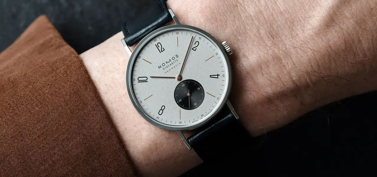 The Wempe Signature Collection Nomos Tangente neomatik 39 Ref. NO000154 on the wrist.