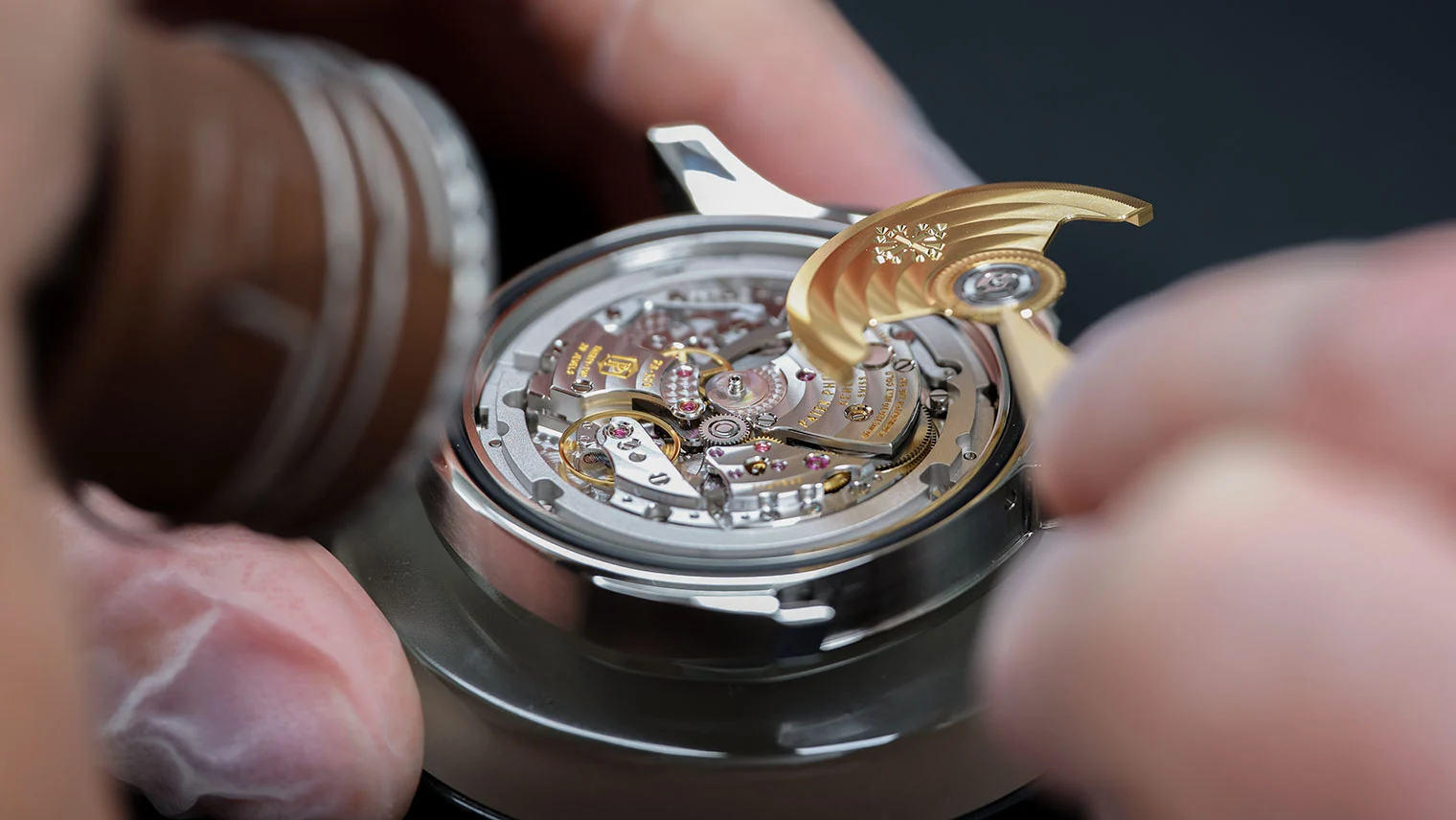 Only after ten years of experience and several training courses is a watchmaker allowed to work on a Patek Philippe chronograph.