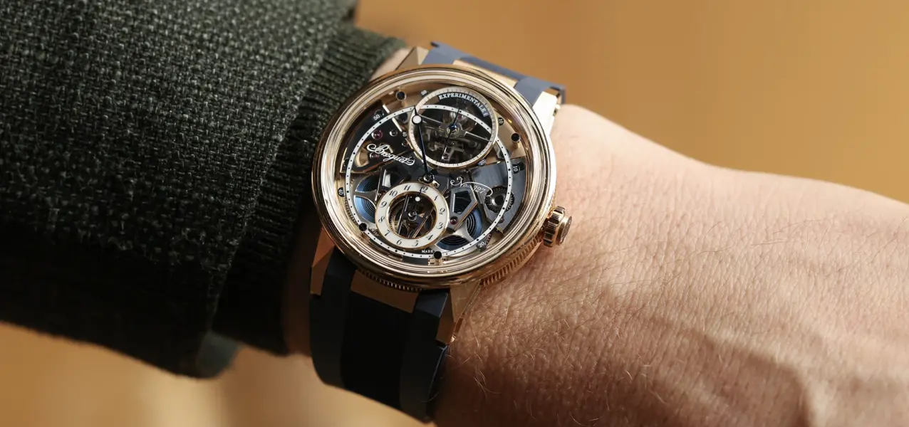 The Breguet Experimentale 1 Ref. E001BH S9 5ZV on the wrist.