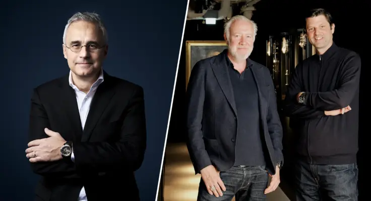 Jean-Christophe Sabatier (Chief Product Officer Ulysse Nardin), Martin Frei and Felix Baumgartner (Founders of Urwerk)