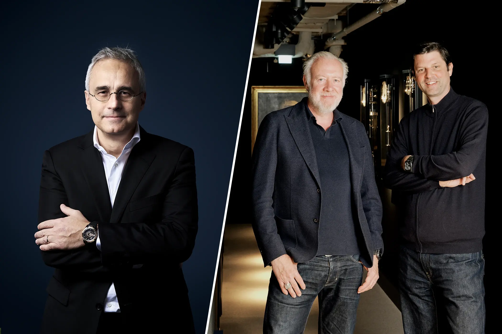 Jean-Christophe Sabatier (Chief Product Officer Ulysse Nardin), Martin Frei and Felix Baumgartner (Founders of Urwerk)