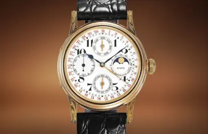 The first Patek Philippe perpetual calendar wristwatch No. 97’975.