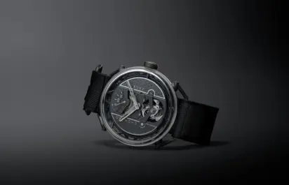 The horizontal front view of the Chopard Zagato Lab One