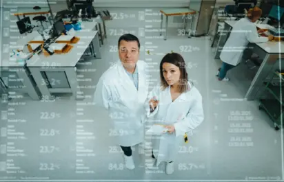 Three people in the COSC laboratory