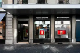 Facade of the boutique Le Lounge in Geneva by Roger Dubuis