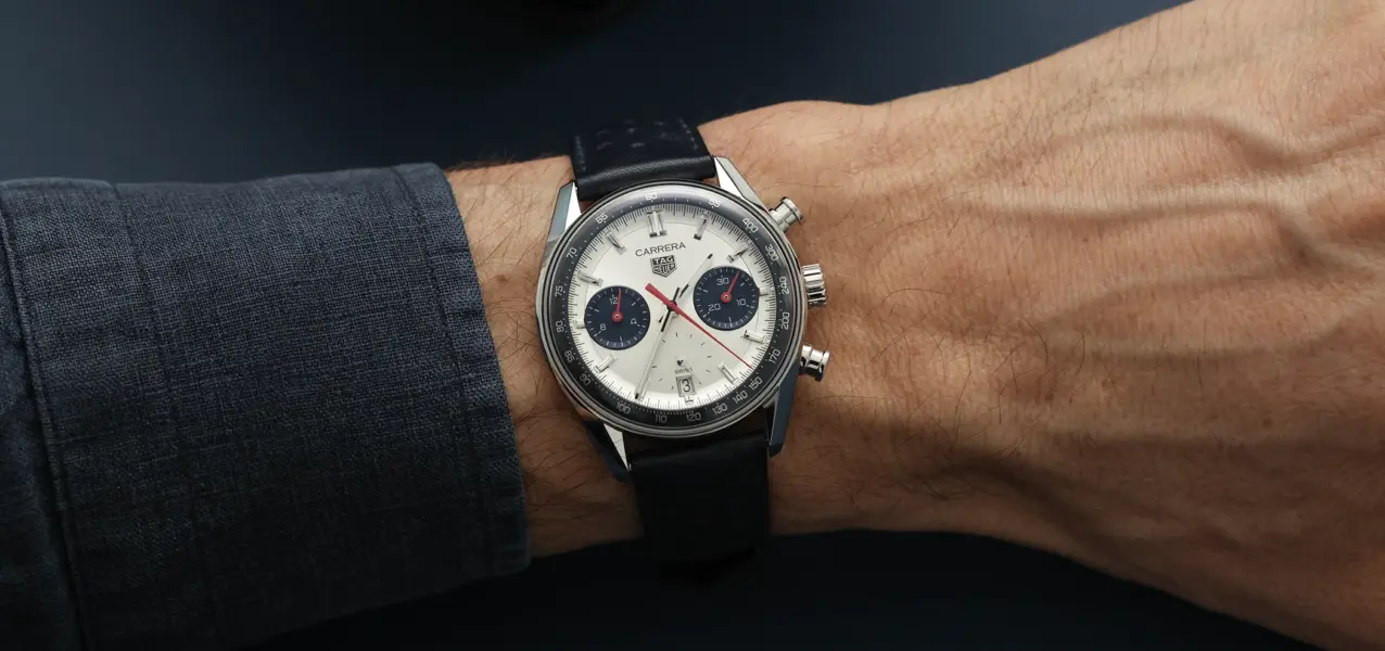 The Wempe Signature Collection x TAG Heuer Carrera Chronograph on the wrist.