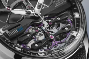 The detailed view on the dial of the Girard-Perregaux Neo Constant Escapement