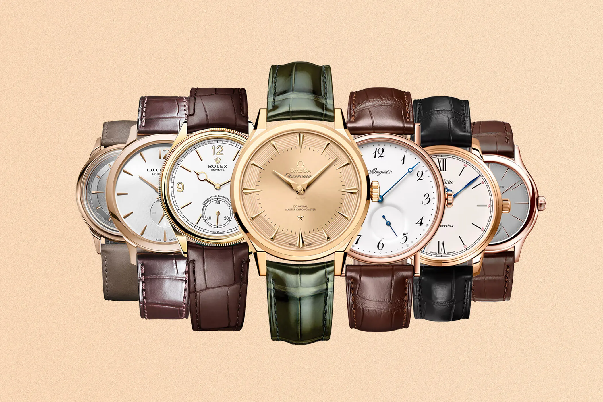 Gold Dress watches: automatic in-house movement, no date, 39-40mm