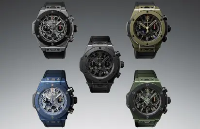 The new Hublot Big Bang Reloaded models for Watches and Wonders 2026 are on display.
