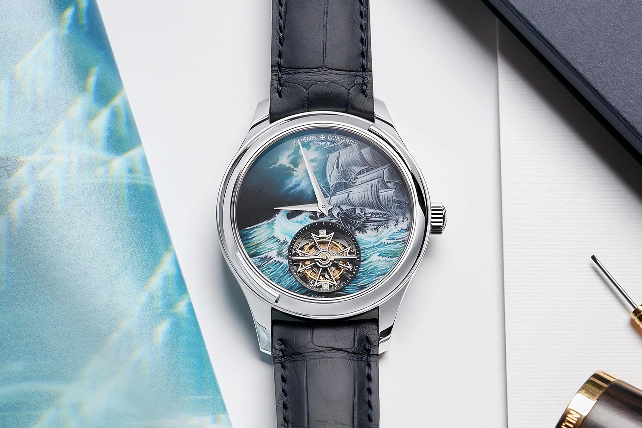The Vacheron Constantin Métiers d’Art enamel Les Cabinotiers Flying Dutchman
