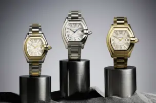 Various versions of the Cartier Roadster 2026 can be seen from the front.