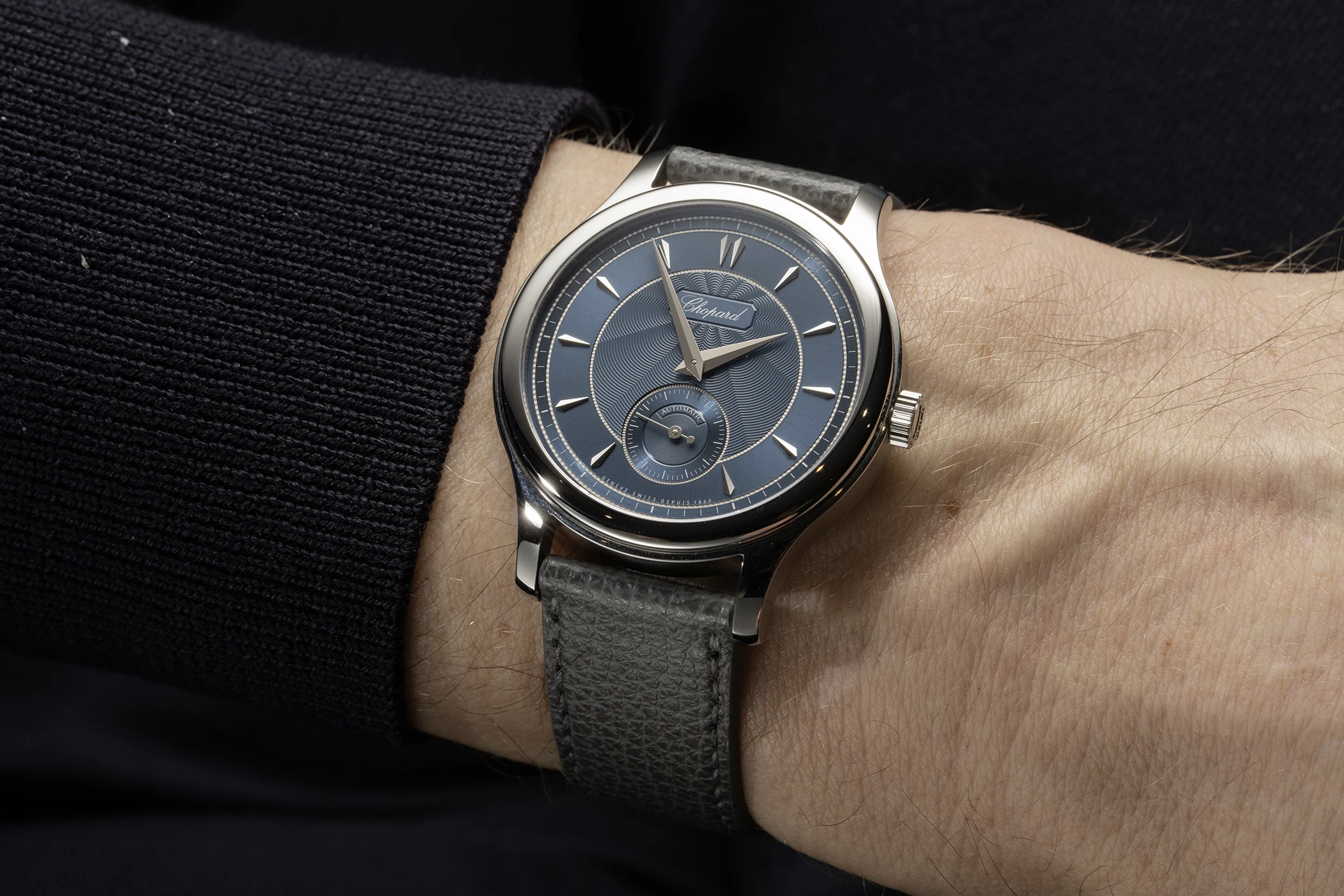 L.U.C 1860 in Lucent Steel on the wrist