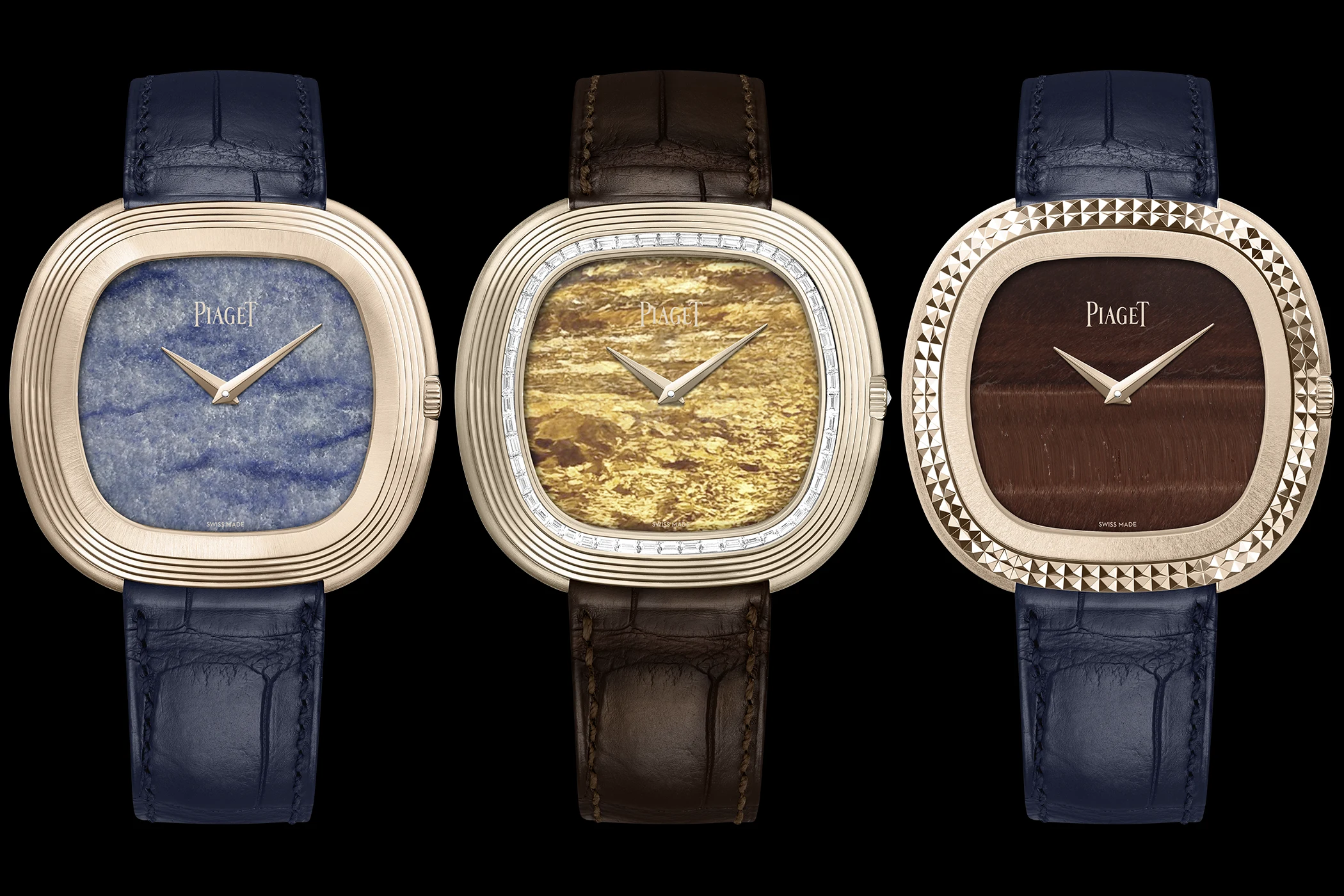 Various versions of Piaget’s new stone dials
