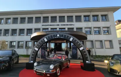 The Porsche Design Timepieces manufacture Grenchen Switzerland outside view.