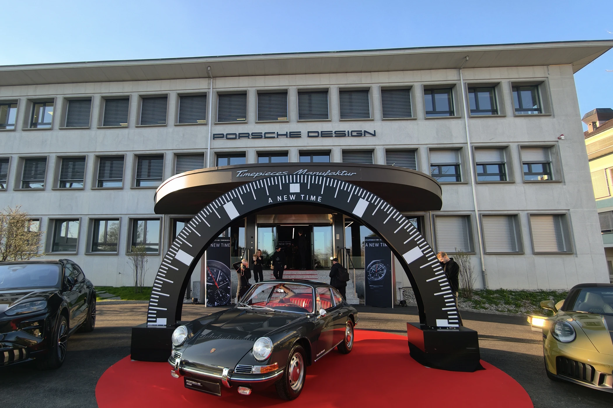 The Porsche Design Timepieces manufacture Grenchen Switzerland outside view.