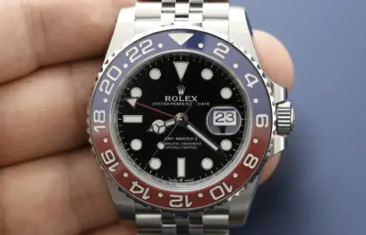 A close-up of the Rolex ref. 126710BLRO