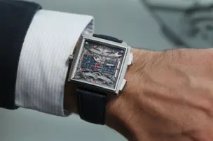 The TAG Heuer Monaco Evergraph 40mm Ref. CEW5181.FT8123 on the wrist.