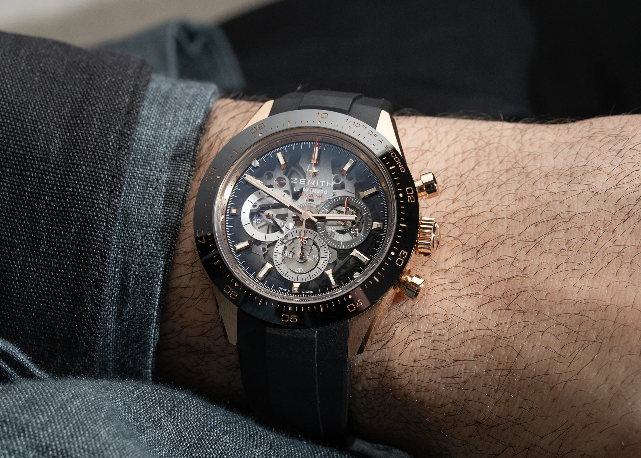 Die Zenith Chronomaster Sport Skeleton Black Roségold Watches and Wonders 2026.
