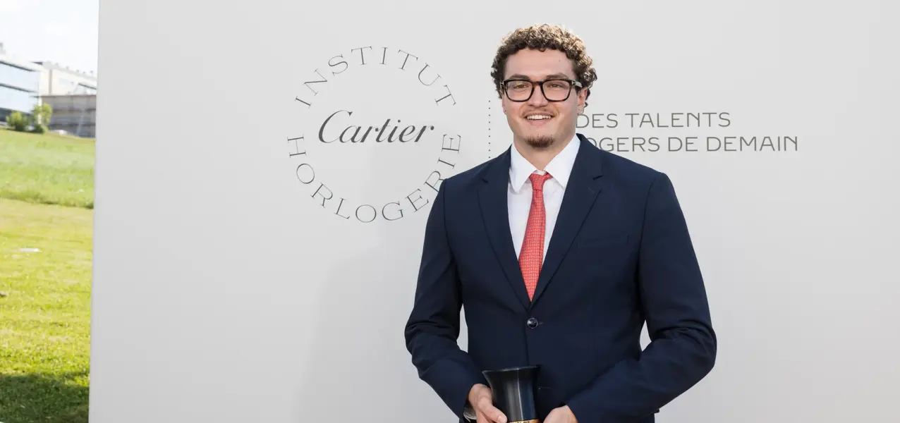 Arthur Choquet, winner of the Cartier Watchmaking Prize, can be seen here.